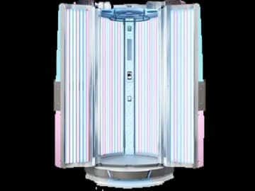 Deluxe stand up tanning bed